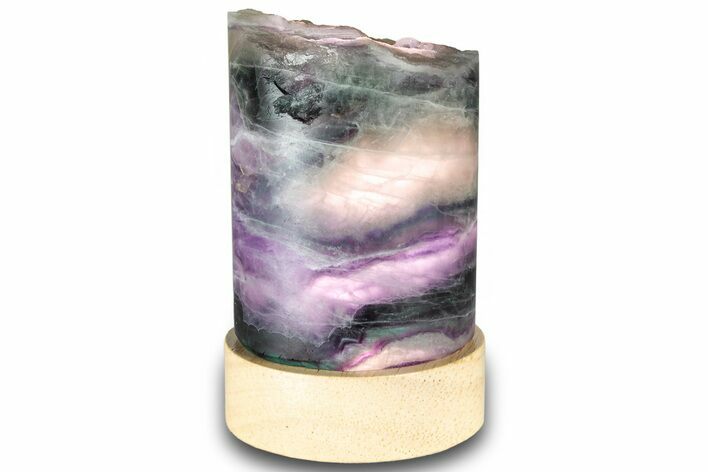 Colorful, Polished Cylindrical Fluorite Lamp - China #320803